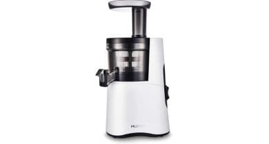 Hurom-H-AA-Prensado en frio. Exprimidor-lento-color-blanco-alto-rendimiento-motor-silencioso-de-150-W